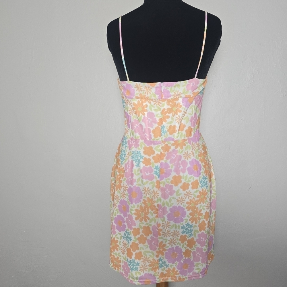 SABO Jai Dress Ditsy Floral Corset Size L Pink Orange - Picture 4 of 16